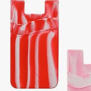 Universal Silicone Phone Card Holder - Red